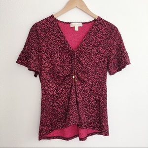 2 for $10 Michael Kors Vneck floral T with bell sleeves M